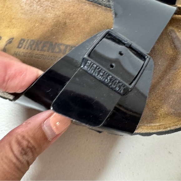Birkenstock Madrid Black Patent Leather Sandals Women’s Slip On Size 39 - Picture 7 of 14